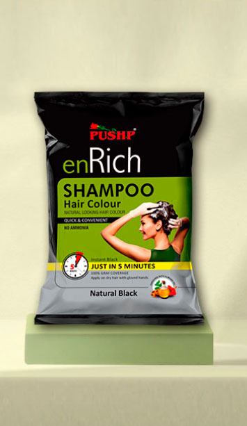 pushp enrich shampoo natural black